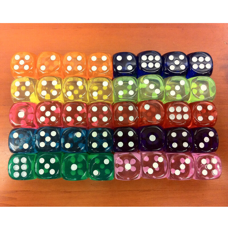 Juego de dados de unids/lote para juegos familiares, juego de dados de 6 caras de alta calidad, 10 colores