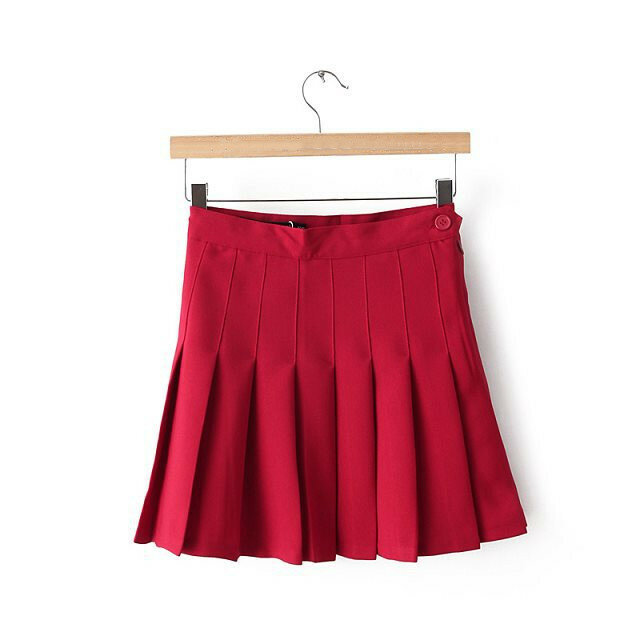 Moda damska seksowna plisowana Mini spódniczka szkolna dziewczyna Skater spódnica do tenisa wysokiej talii rozkloszowana biała czerwona kobieca krótka spódnica letnia