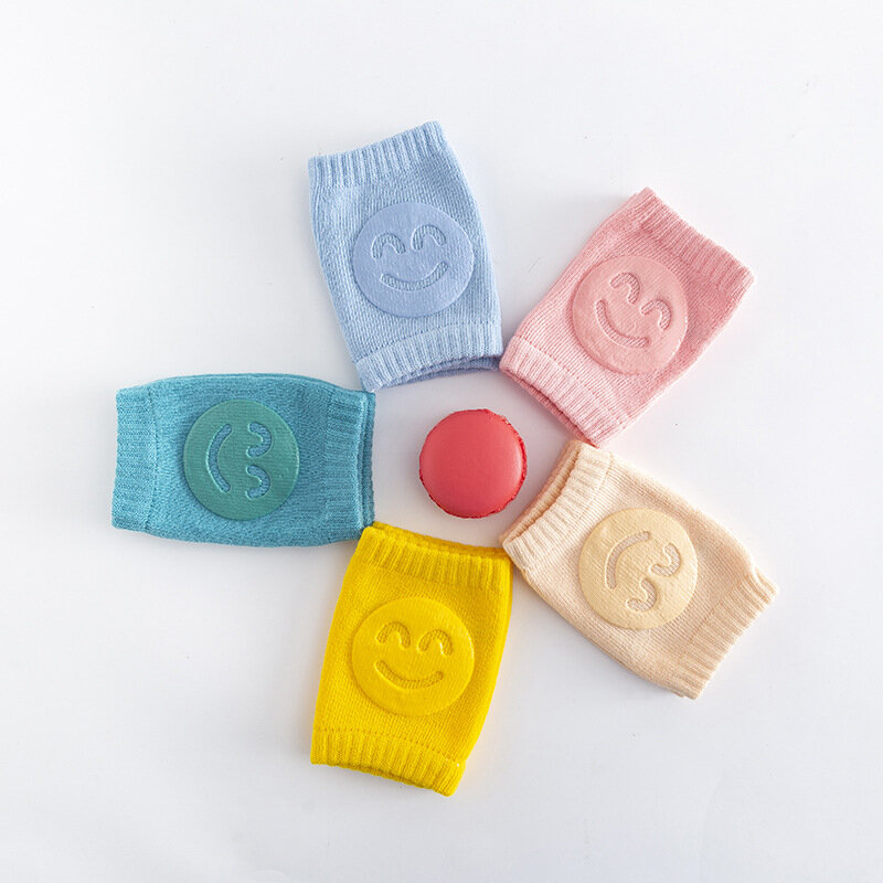 5 Colors Baby Socks Elbow Cushions Baby Crawling Knee Pads Kids Knee Pads Smiling Knee Pads Anti-Slip Safety Baby Knee Pad New