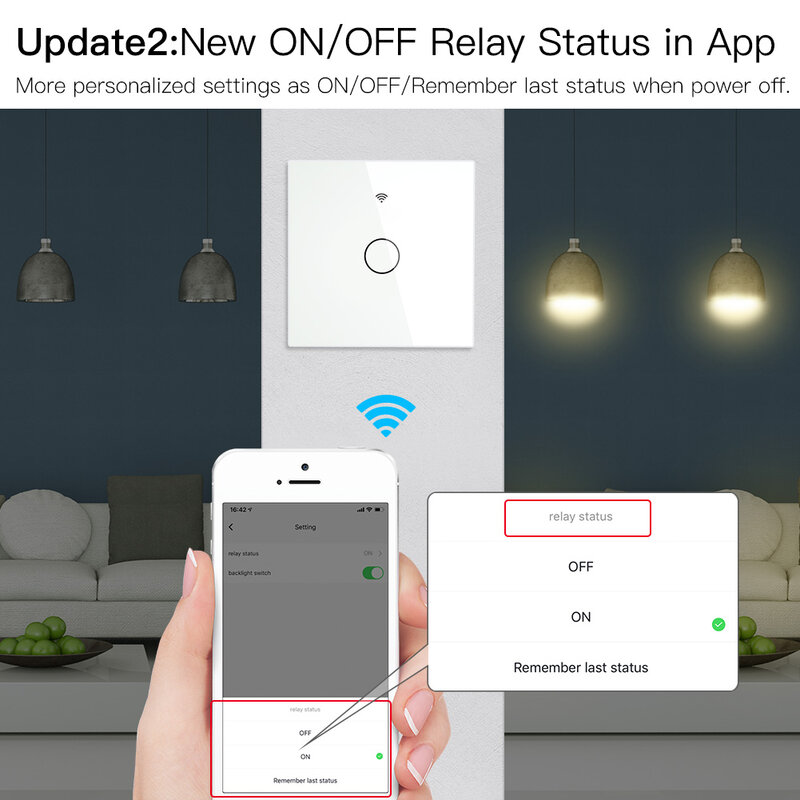NEUE WiFi Smart Licht Schalter RF433 Keine Neutralen Draht Einzelnen Feuer Smart Leben Tuya App Control Arbeitet mit Alexa Google hause 220V EU