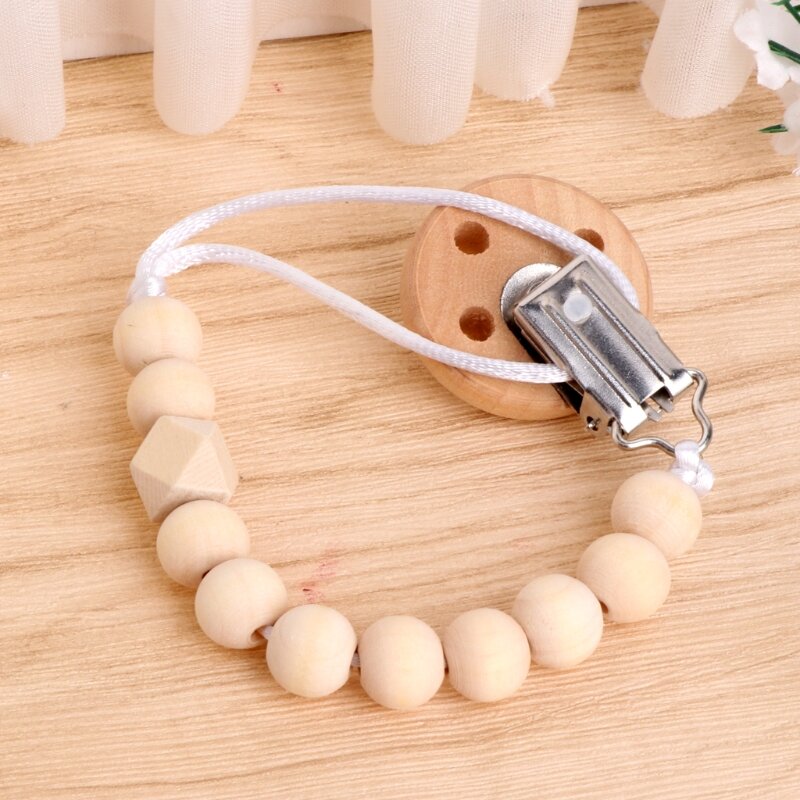 Baby Infant Toddler Dummy Pacifier Soother Nipple Wooden Chain Clip Holder DIY