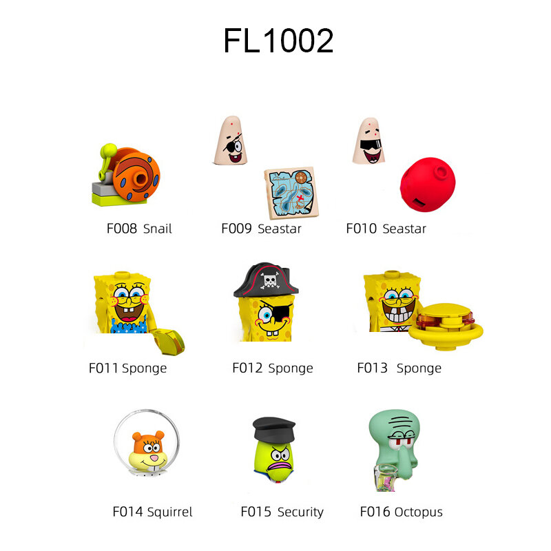 Игрушечный конструктор FL1002, мультяшная анимация, Детский конструктор, пазл, игрушка, подарок, миниатюрные фигурки из мелких частиц
