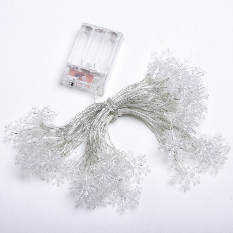 Guirlande lumineuse Led à piles, 2/3/6m, flocons de neige, pour noël, décoration féerique, décor de salle de mariage