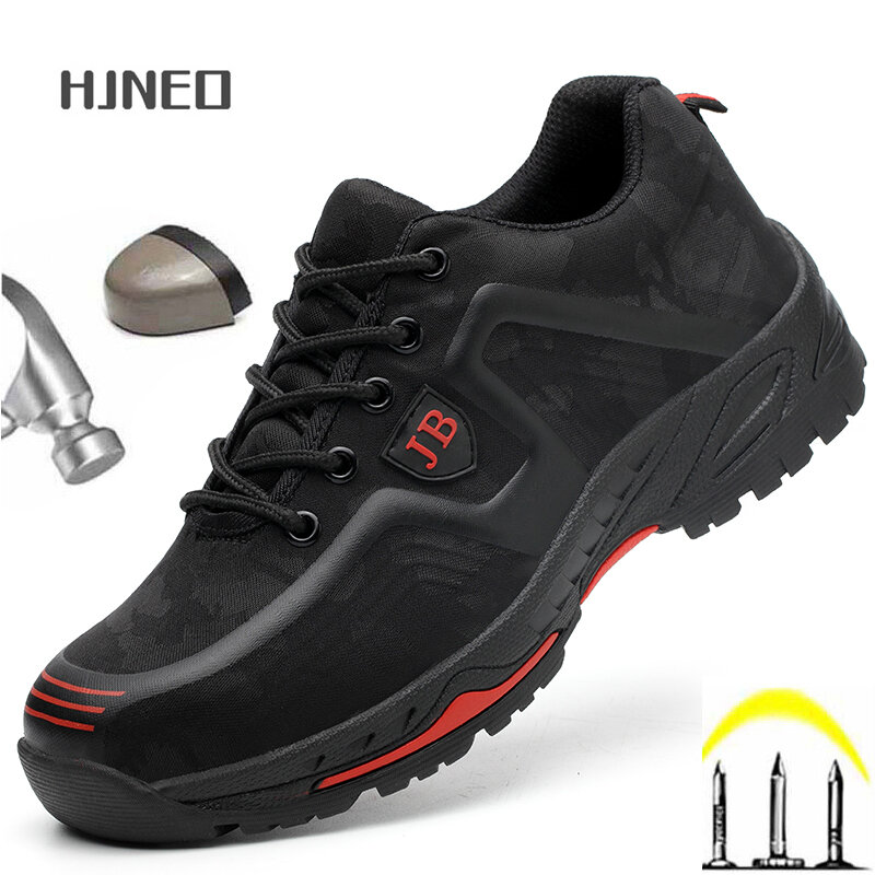 Zapatillas de trabajo para hombre, zapatos de seguridad con punta de acero, botas de seguridad indestructibles, antipinchazos