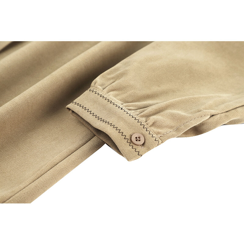 Blusa de algodón de manga larga con lazo para mujer, camisa informal de un solo pecho, Vintage, Otoño, 2021