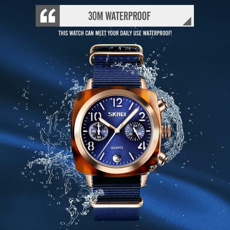 Skmei luxo moda feminina relógios de pulso de quartzo à prova dstylish água elegante multi-dial relógios de quartzo relogio feminino 9186