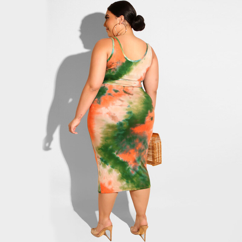 Ursuper – ensemble jupe deux pièces, tenue décontractée, teinture par nouage, grande taille, nouvelle collection 2021