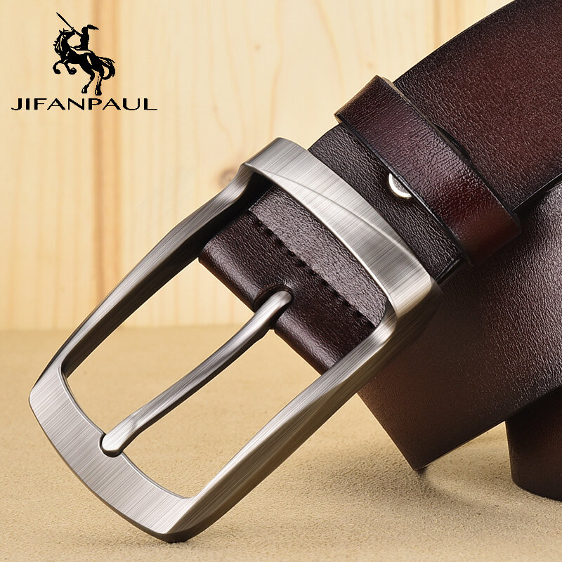 JIFANPAUL  men's business retro fashion belt alloy material pin buckle with trend jeans students high quality belt free shipping