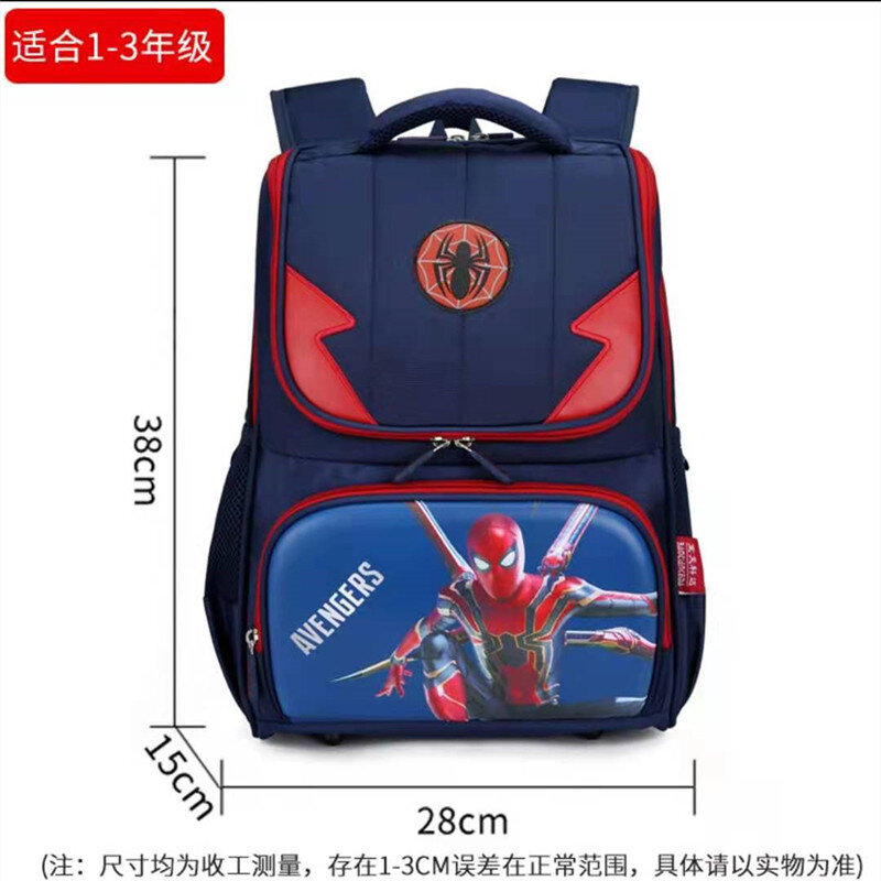 Frzoen sacos de escola para meninas meninos homem aranha primária estudante ombro mochila grande capacidade à prova de água super light grade 1-3