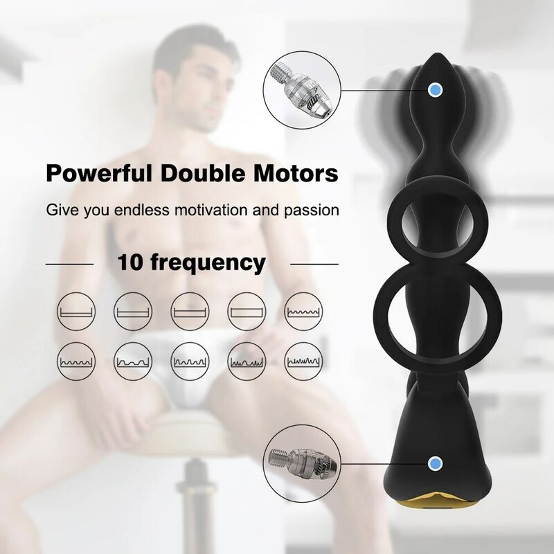 Alat Pemijat Pria Prostat Vibrator Anal Plug Silikon Pemijat Stimulator Butt Delay Cincin Ejakulasi Mainan Seks untuk Pria Mainan Pasangan