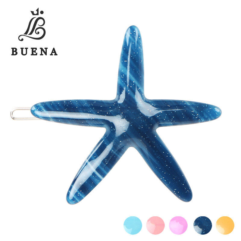 Lovely Star Hair Clip for Children Simple Cellulose Acetate Starfish Hair Pins for Girls
