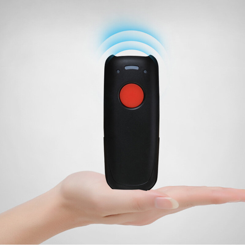بلوتوث 1D CCD الباركود/2D QR الماسح الضوئي المحمولة السلكية/اللاسلكية تخزين اليد قارئ الرمز الشريطي الصغير الضوء الأحمر ويندوز/iOS/أندرويد