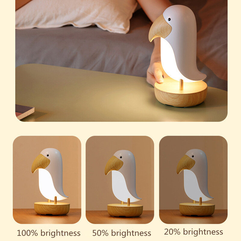 Toucan Bird LED Music Night Light With Bluetooth Speaker For Bedroom Home Decor Room Decor New Year 2022 Gifts Home Decoration