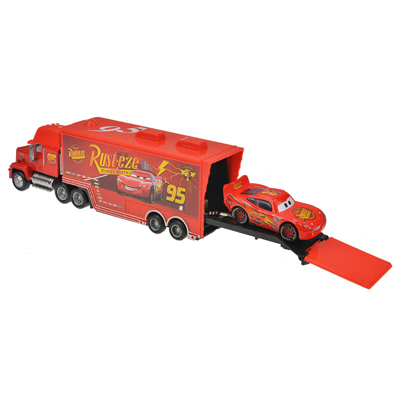 Disney pixar carros 3 o rei relâmpago mcqueen mack tio caminhão 1:55 diecast modelo carro brinquedos para o menino presente de natal