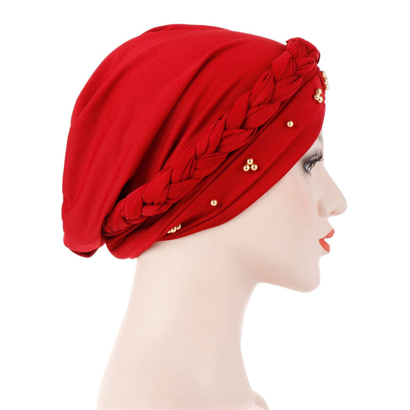 Print Cotton Turban Cap for Women Islamic Inner Hijab Muslim Turban Scarf Headwear Arab Wrap Head Scarves Hair Accessories Hat