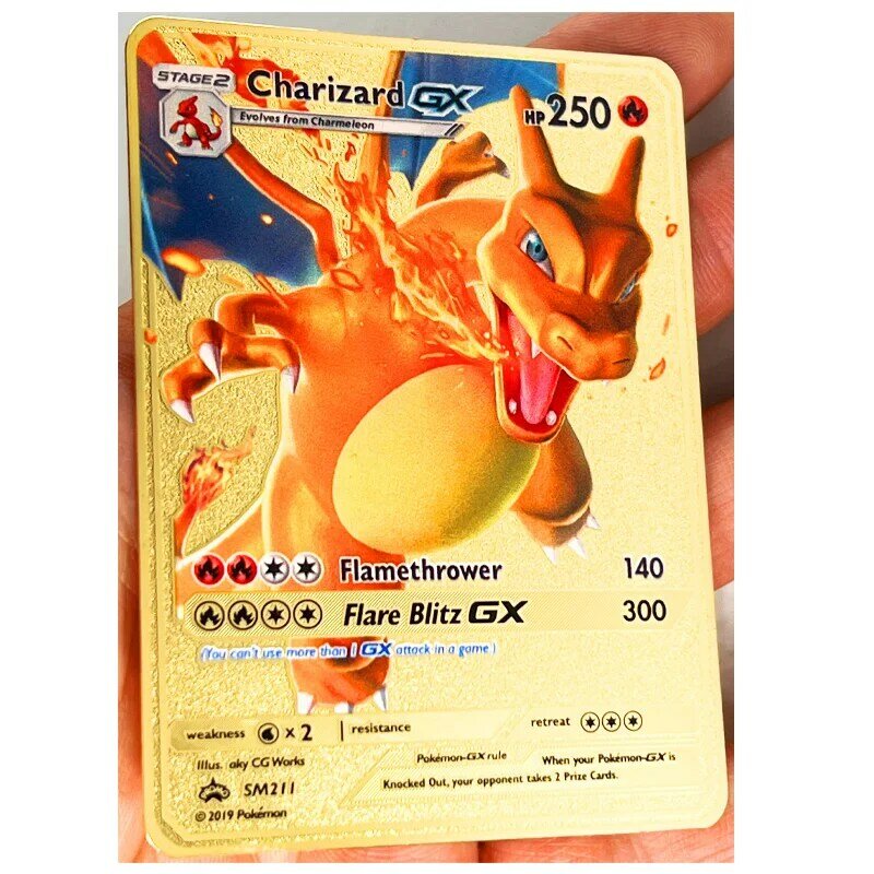 Pokemon 27 стилей Новинка Mewtwo GX MEGA золотая металлическая карточка коллекция супер игр аниме-открытки игрушки для детей Рождественский подарок