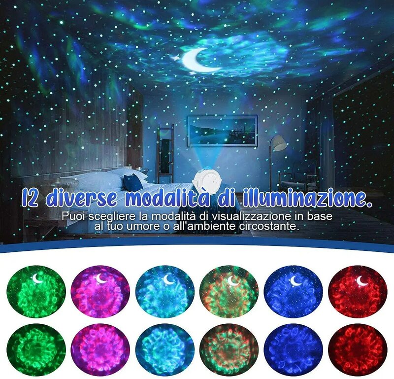 Star Sky Projektor Nachtlicht Projektion 6 Farben Ozean Winken Lampen 360 Grad-umdrehung Nacht Beleuchtung Lampe für Kinder Geschenk