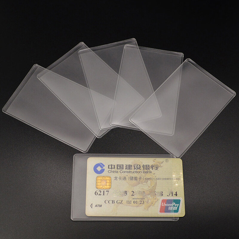 Couvercle de Carte en Pvc Transparent étanche, étui en plastique en Silicone pour protéger les cartes de crédit, Porte-Carte d'identité bancaire