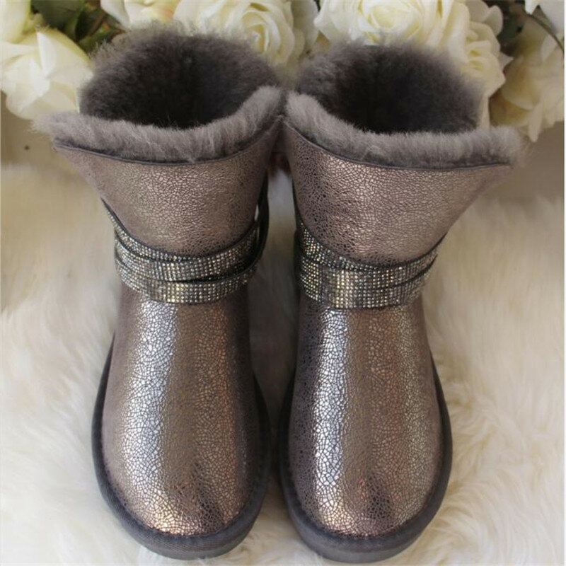 แฟชั่น2022ใหม่ผู้หญิงรองเท้ากันน้ำธรรมชาติขนสัตว์ขนสัตว์จริง Sheepskin หนังหิมะรองเท้าของแท้ Sheepskin ...