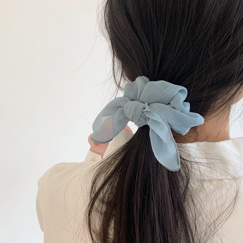 South Korea Elegant Graceful French Solid Color Large Intestine Ring Tie-up Hair Head Rope Ins Internet Celebrity Gentle Fairy