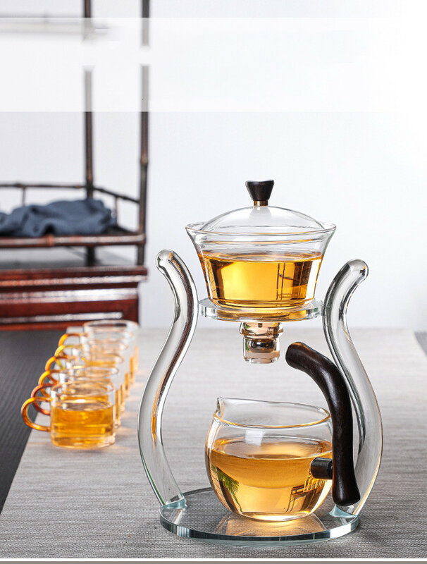 Calentador eléctrico automático de vidrio para té de la tarde, tetera creativa de té chino Da Hong Pao y juego de tazas, WC 023, 1 ud.