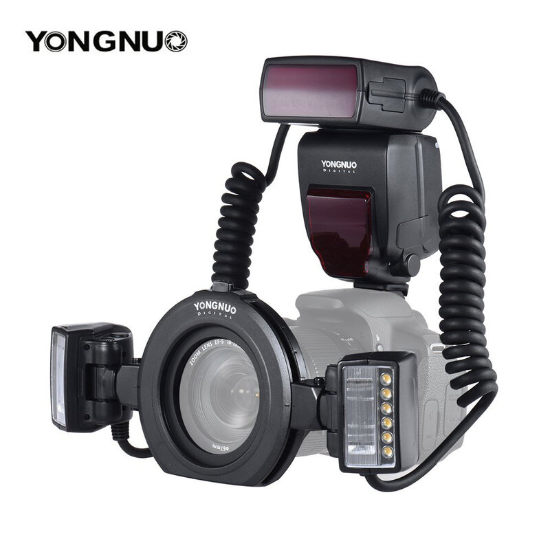 Yongnuo YN24EX YN24 Ex Macro Ring Flash E-TTL Flash Speedlite Met 2 Stuks Flash Heads 4 Stuks Adapter Ringen Voor canon Eos Camera 'S 5D3