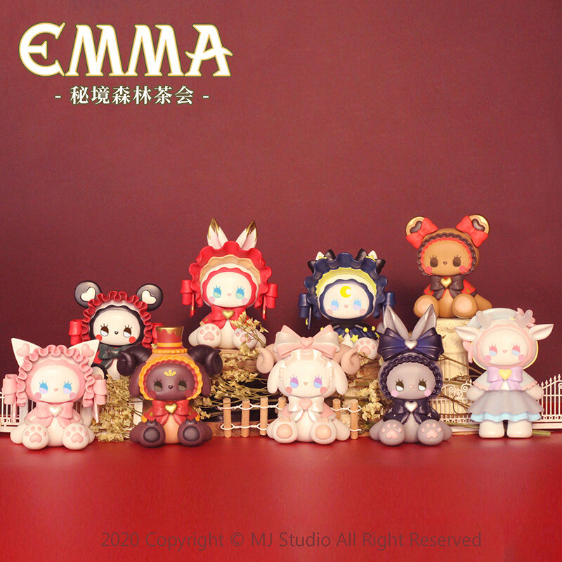 POPMARTS-caja de persiana Emma, muñeco sorpresa de oso de dibujos animados, conjunto de caja aleatoria, juguetes coleccionables, modelo de personaje, regalos para niñas