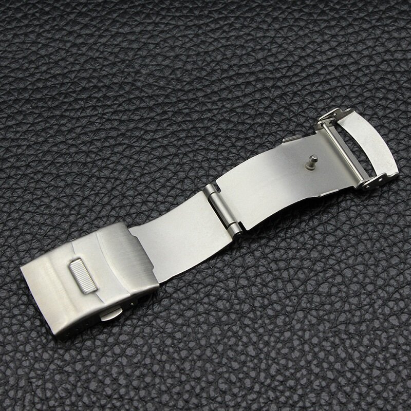 Piega cinturino fibbia doppia farfalla cinturino pulsante chiusura fibbia fibbie accessori per orologi 16mm 18mm 20mm 22mm 24mm