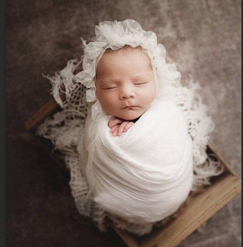 Touca para fotografia de bebê recém-nascido, adereços, touca de renda