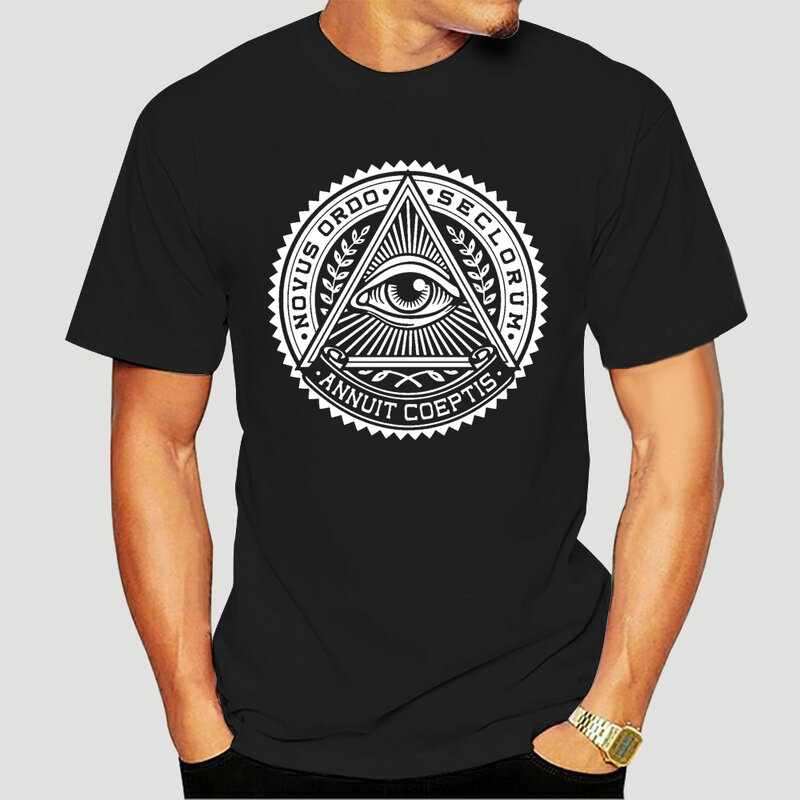 Illuminati Auge von Providence T-shirt Annuit Coeptis 3D Gedruckt T Shirt Für Männer Hohe Qualität Kleidung Pullover Vater der Day-4967A