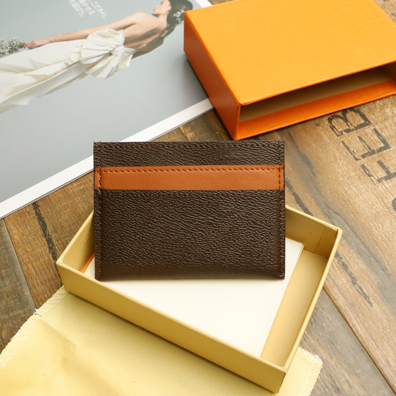 Ladies' high quality luxury leather ultra thin ID card card holder, Free delivery with box