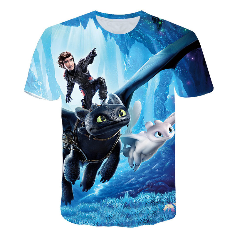 4-14 lat 2021 Toddler Boy Dragon Chaser T-Shirt ubranka dla dzieci cartoon z krótkim rękawem odzież dziecięca odzież dla dziewczynek lato