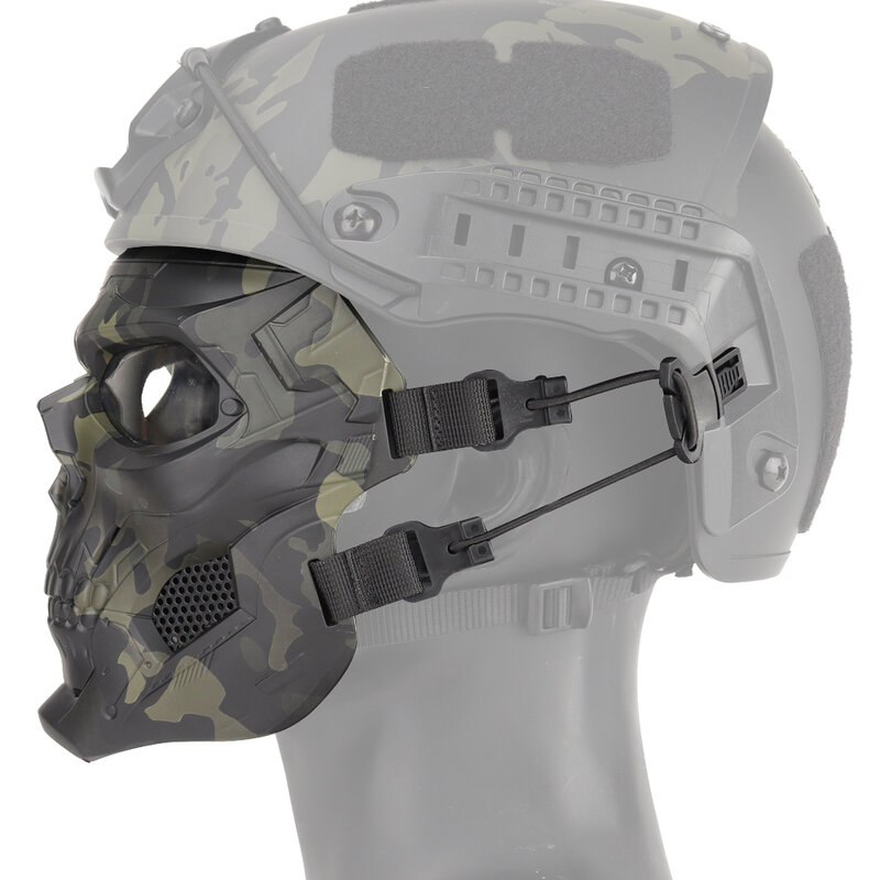 قناع تكتيكي كامل للوجه على شكل جمجمة ، قناع Airsoft لحماية الوجه ، قناع ملحقات معدات مكافحة العتاد للوجه والأنف