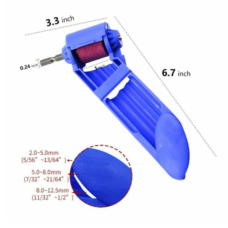 Affûteuse de forets en corindon Portable 2-12.5mm, broyeur de forets résistant au corindon, outil de polissage, roue de meuleuse