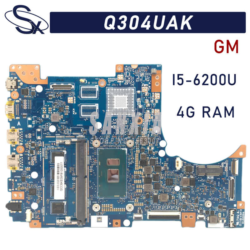 Carte mère originale Q304UAK pour ordinateur portable ASUS Q304U, Q304UA, Q304UAK, avec 4 go de RAM, I5-6200U, 100%, test OK