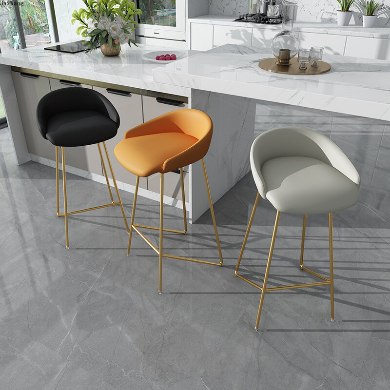 Chaises de Bar nordique moderne et minimaliste, tabouret de pieds hauts en fer forgé, mobilier de salle à manger et de bureau, chaise de Bar créative