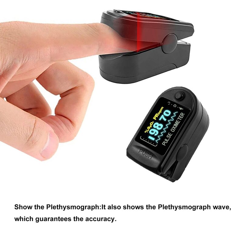 Tragbare Finger Spitze Pulsoximeter OLED Display Herz Rate Monitor Blut Sauerstoff Sättigung Monitor Mit Lanyard Digital Rohr