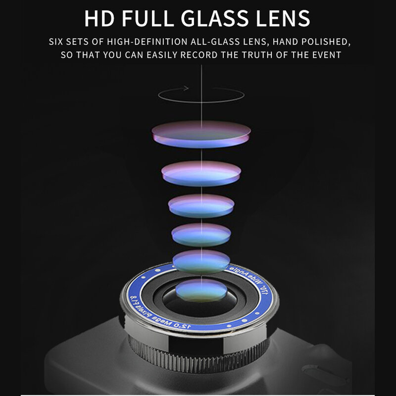 Full HD 1080P รถ DVR Dash Cam เครื่องบันทึกวิดีโอด้านหลังคู่กล้องรถกล้อง3.6 "Cycle Recording night Vision G-Sensor Dashcam