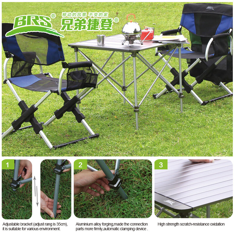 BRS Outdoor Folding Table Can Be Lifted Folding Aluminum Table Picnic Table Chair Self-Driving Equipment Dining Table BRS Z31