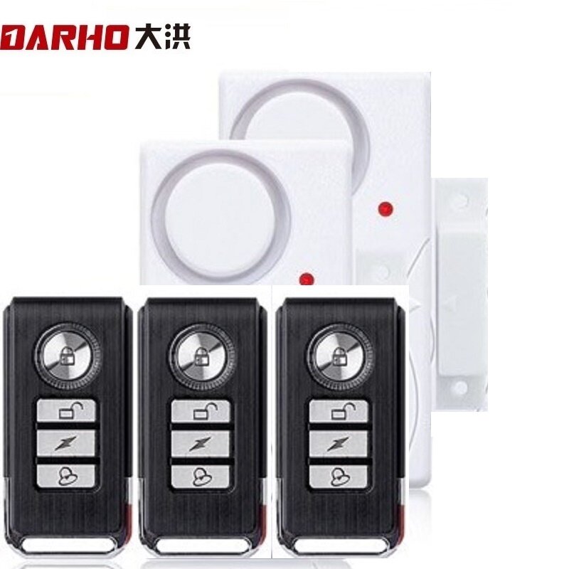 Darho-alarma antirrobo con Control remoto inalámbrico, sistema de alerta de puerta con Sensor magnético, Kit de protección para el hogar, ABS