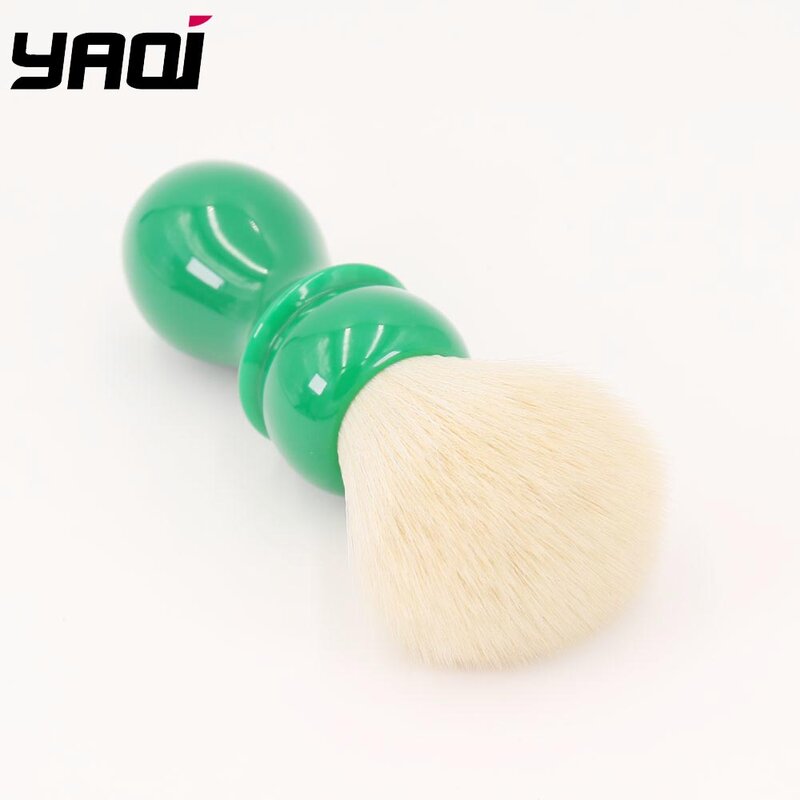 YAQI 24mm Dandelion Green Resin Handle Men Wet Cashmere Knot pennello da barba