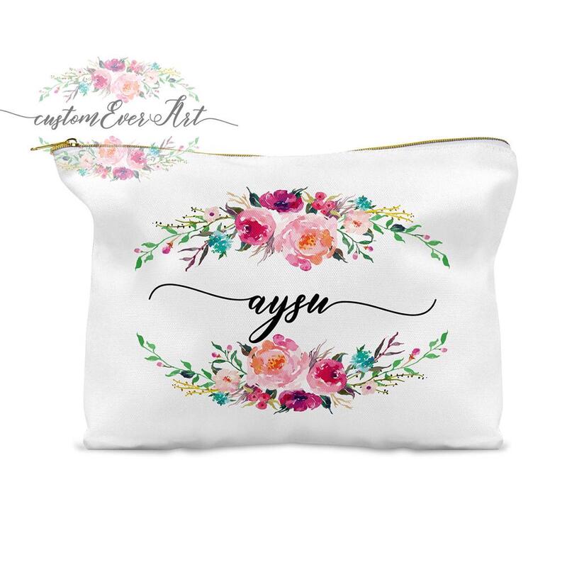 Kustom Tas Kosmetik untuk Membuat Kantong Tas untuk Wanita Personalized Tas Kosmetik Organizer Tas Kosmetik Perjalanan Hadiah untuk Wanita untuk Ibu