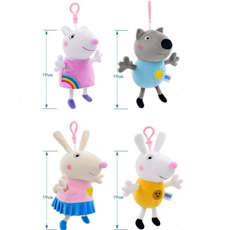 真新しい19センチメートルpeppa豚のおもちゃジョージ豚ファミリーぬいぐるみ人形ままごとのおもちゃの誕生日ギフト