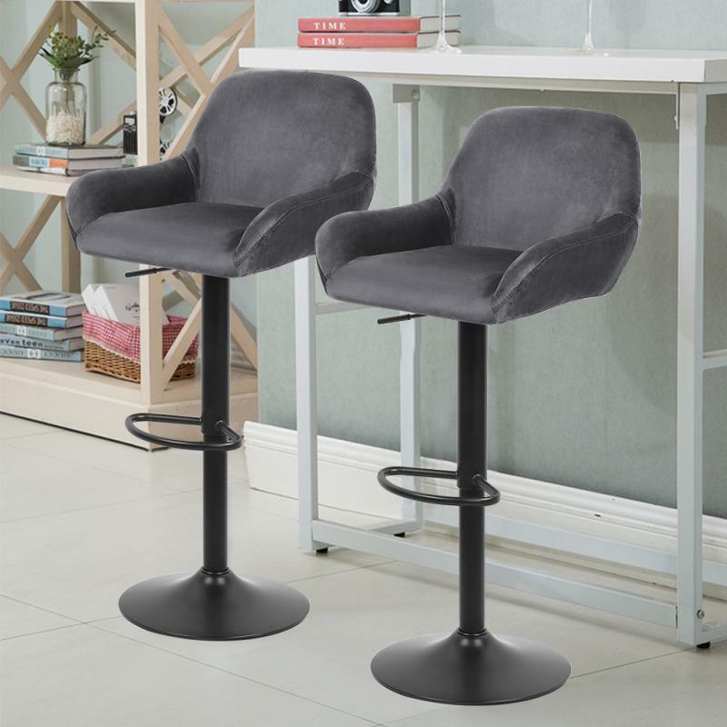 Барный стул в скандинавском стиле, фланелевая светильник ка, высокий стул для дома и кухни, мебель для кухни, бара, отеля, 51x52x63 см, 2 шт.