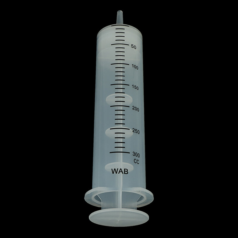 Seringa de plástico de grande capacidade 300ml, seringa transparente reutilizável esterilizada de injeção nutricional hidropônica marca