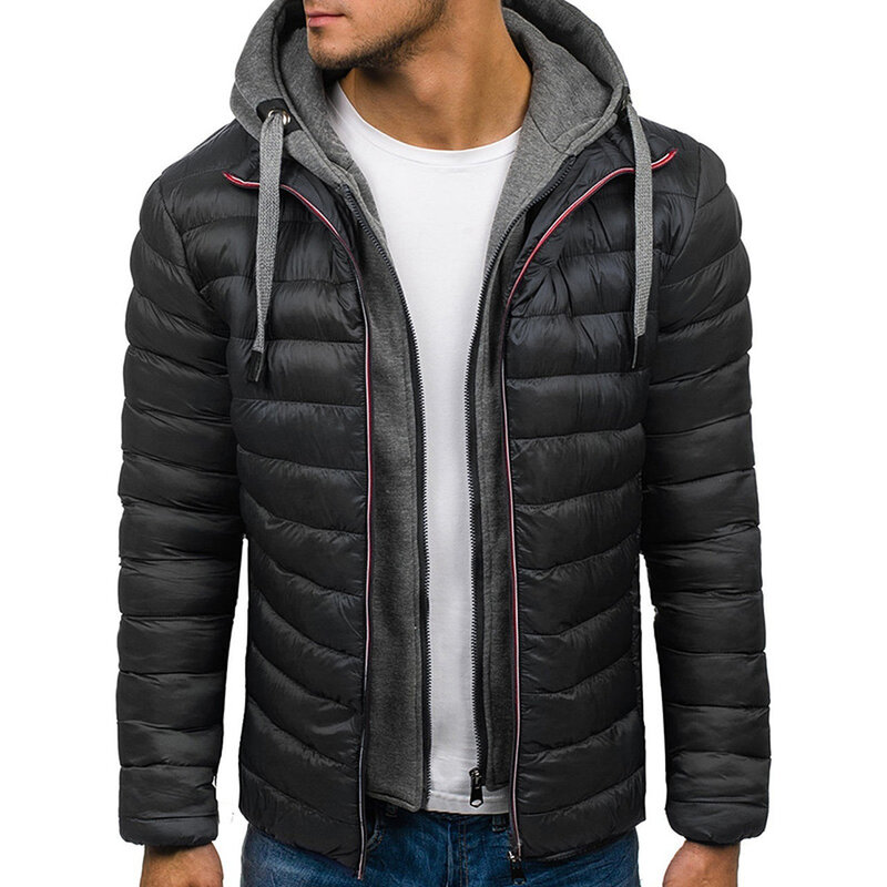 Chaqueta informal con capucha para hombre, abrigo grueso de talla grande 3XL con cremallera, ropa de calle para invierno, 2021