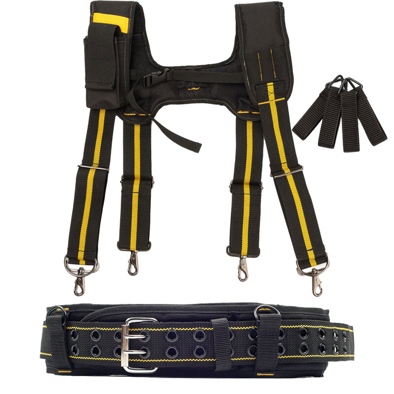 Set di bretelle da lavoro per cintura degli attrezzi bretelle regolabili imbottite lombari e stile giogo per elettricista Rig da carpentiere