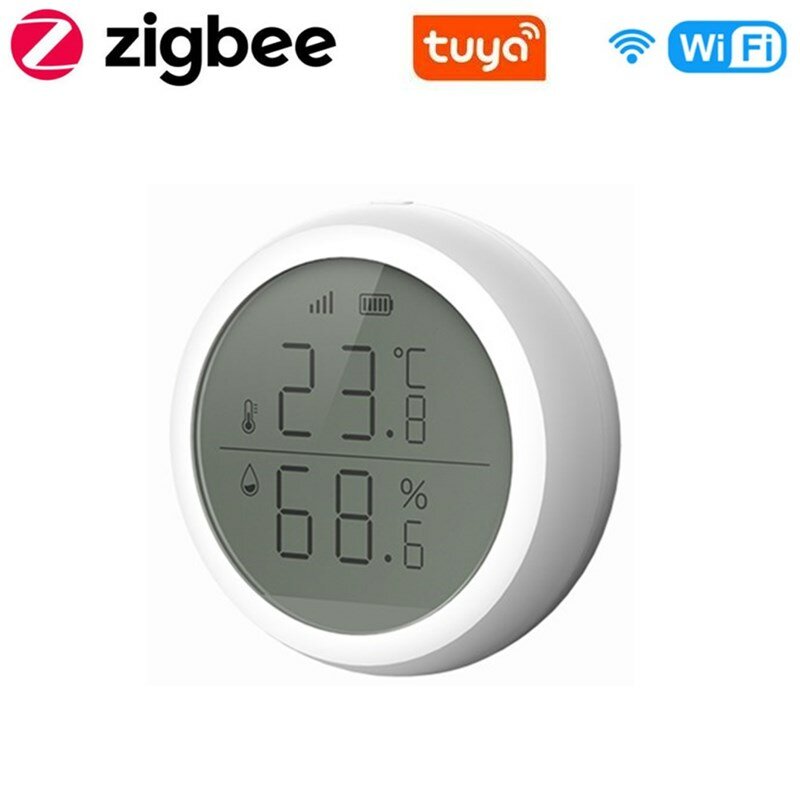 ZigBee – capteur intelligent de température et d'humidité, hygromètre d'intérieur, thermomètre avec écran LED, fonctionne avec Hub ZigBee