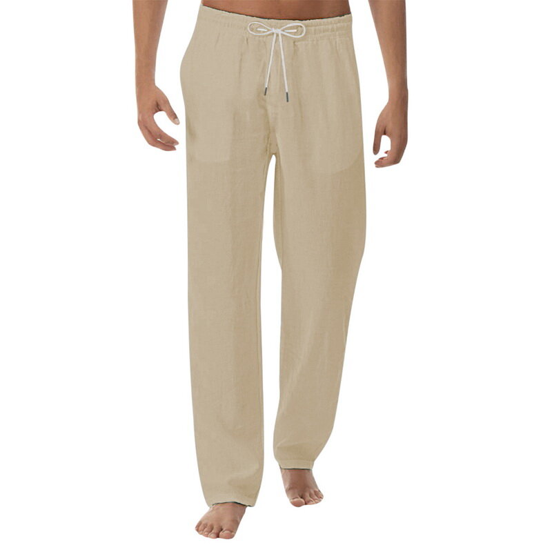 Clássico verão calças masculinas casuais estilo fino cor sólida cintura elástica reta solta calças confortáveis plus size 3xl