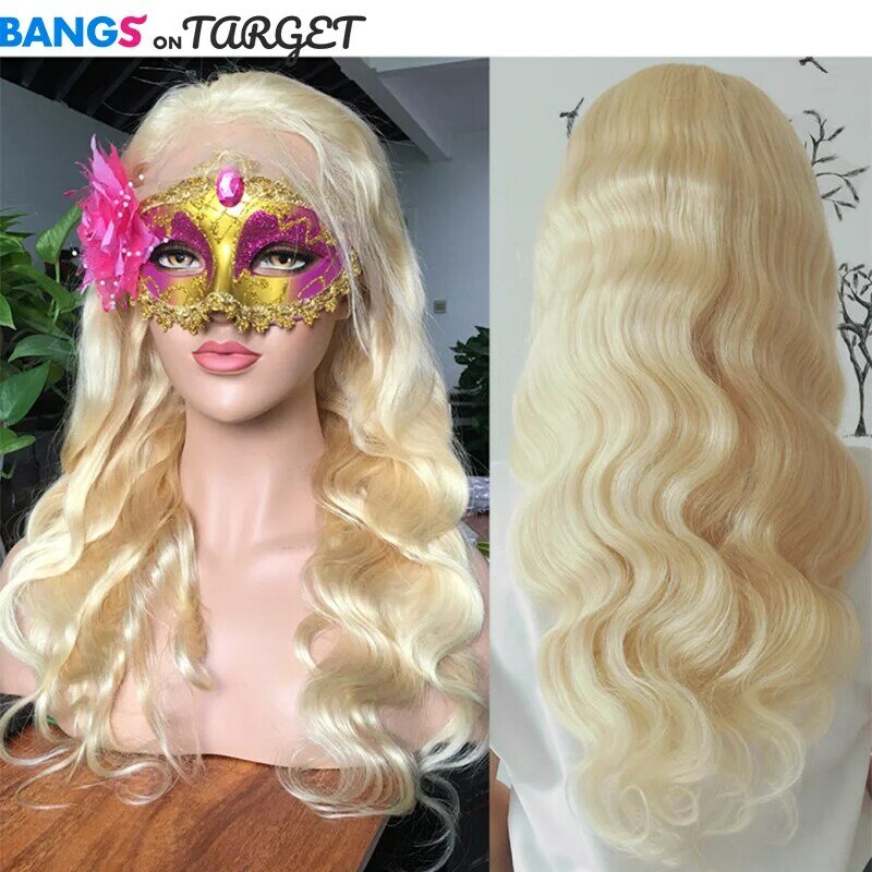 613 Blonde Transparent Lace Front Human Hair Wigs Pre Plucked Baby Hair Wig Brazilian Remy Body Wave 150% 13X4 Lace Frontal Wig